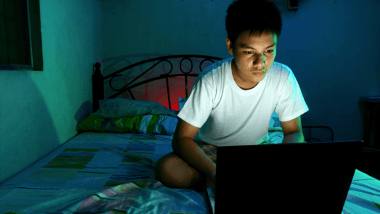 Boy using computer