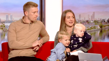 Premier league footballer Ben Mee and family