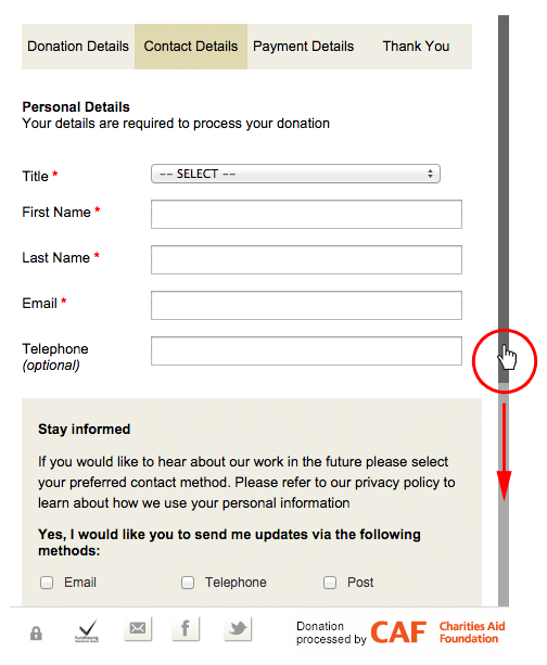 Donation scrollbar diagram