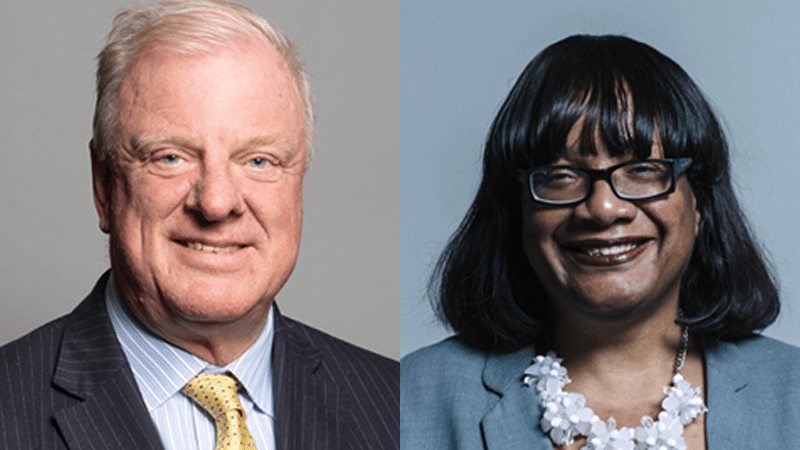 Labour MP Diane Abbott and Conservative MP Sir Edward Leigh