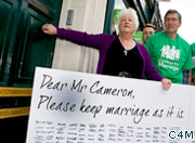 Video: Gay marriage protest at Cameron’s local office