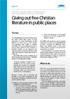 Giving out free Christian literature in public places