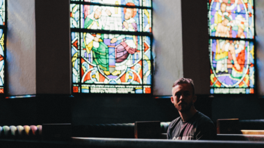 Man sitting in church